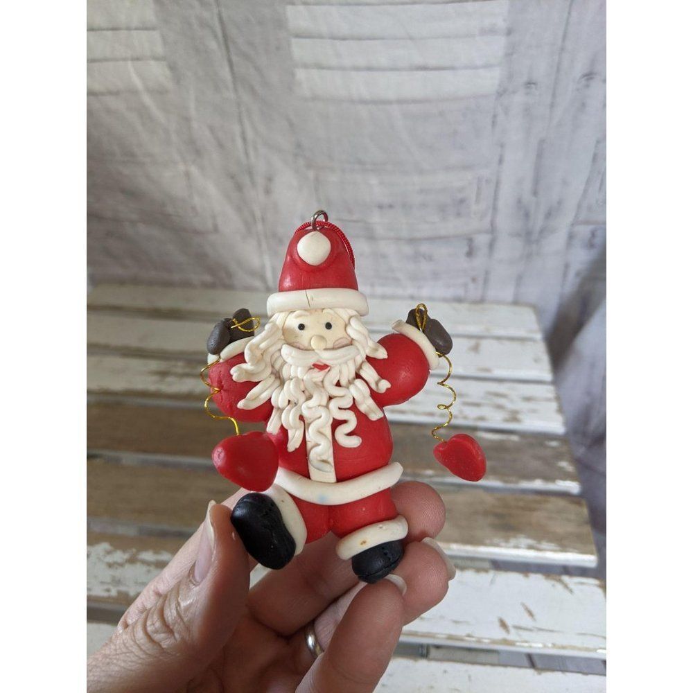 Santa hearts ornament Xmas‎ holiday tree